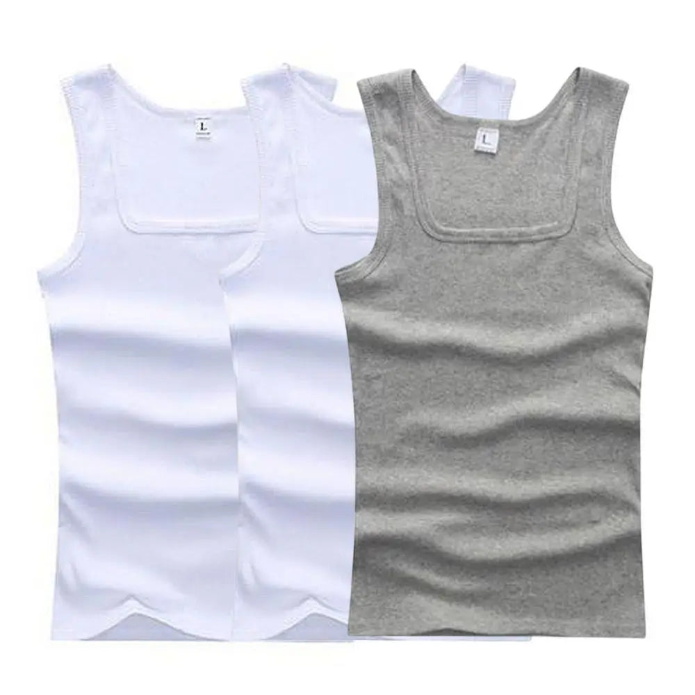 3Pcs/Lot Cotton Sleeveless T-Shirt Men'S and Women'S Solid Color Casual Bottoming Shirt Summer Vest Fit Sports Fitness T-Shirt