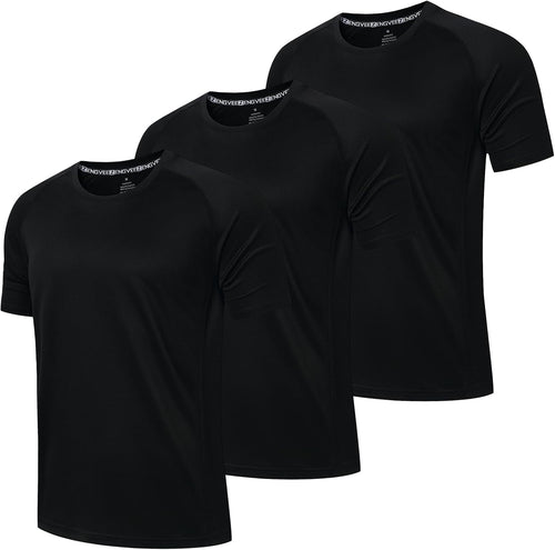 Men's 3-Pack Performance T-Shirts – Moisture-Wicking Gym & Training Tops