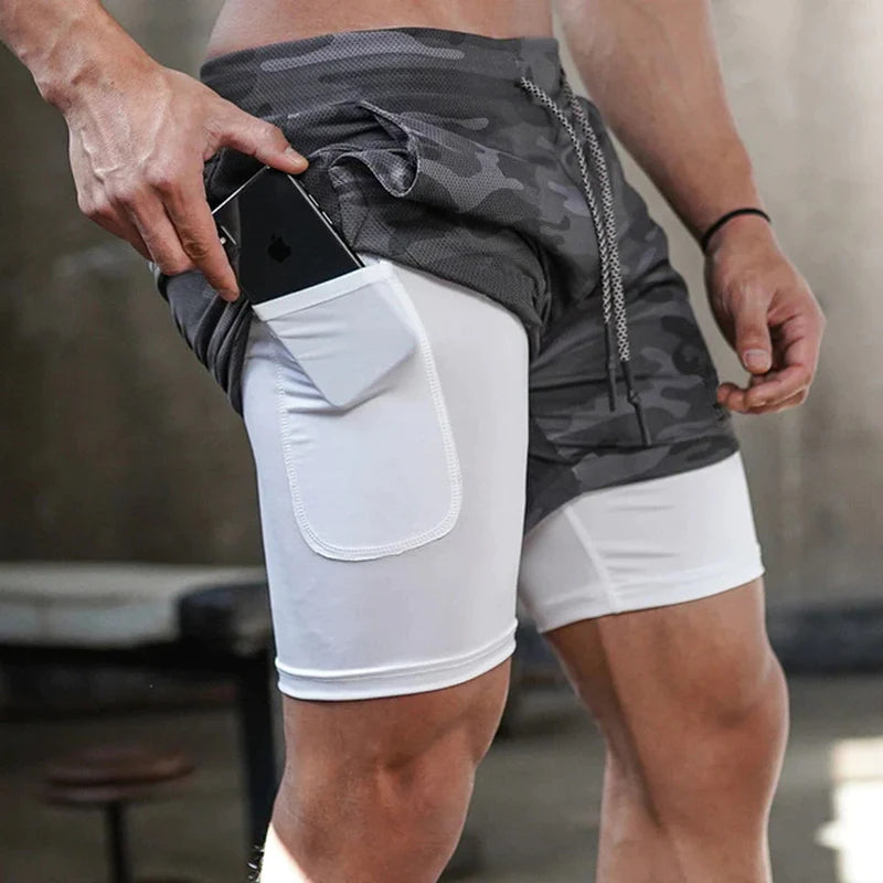 Men's 2-in-1 Running Shorts with Phone Pocket