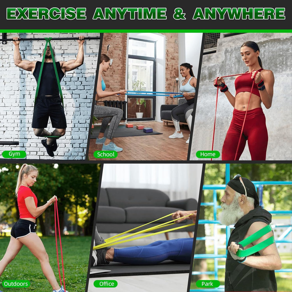 SHEFFWRLD FITNESS™ 5-Piece Resistance Band Set | Pull-Up Assist & Strength Training Bands