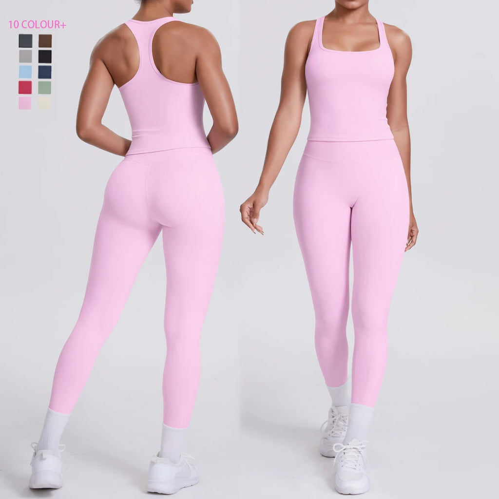 Women's Seamless Yoga Set – Sports Bra & High-Waisted Leggings