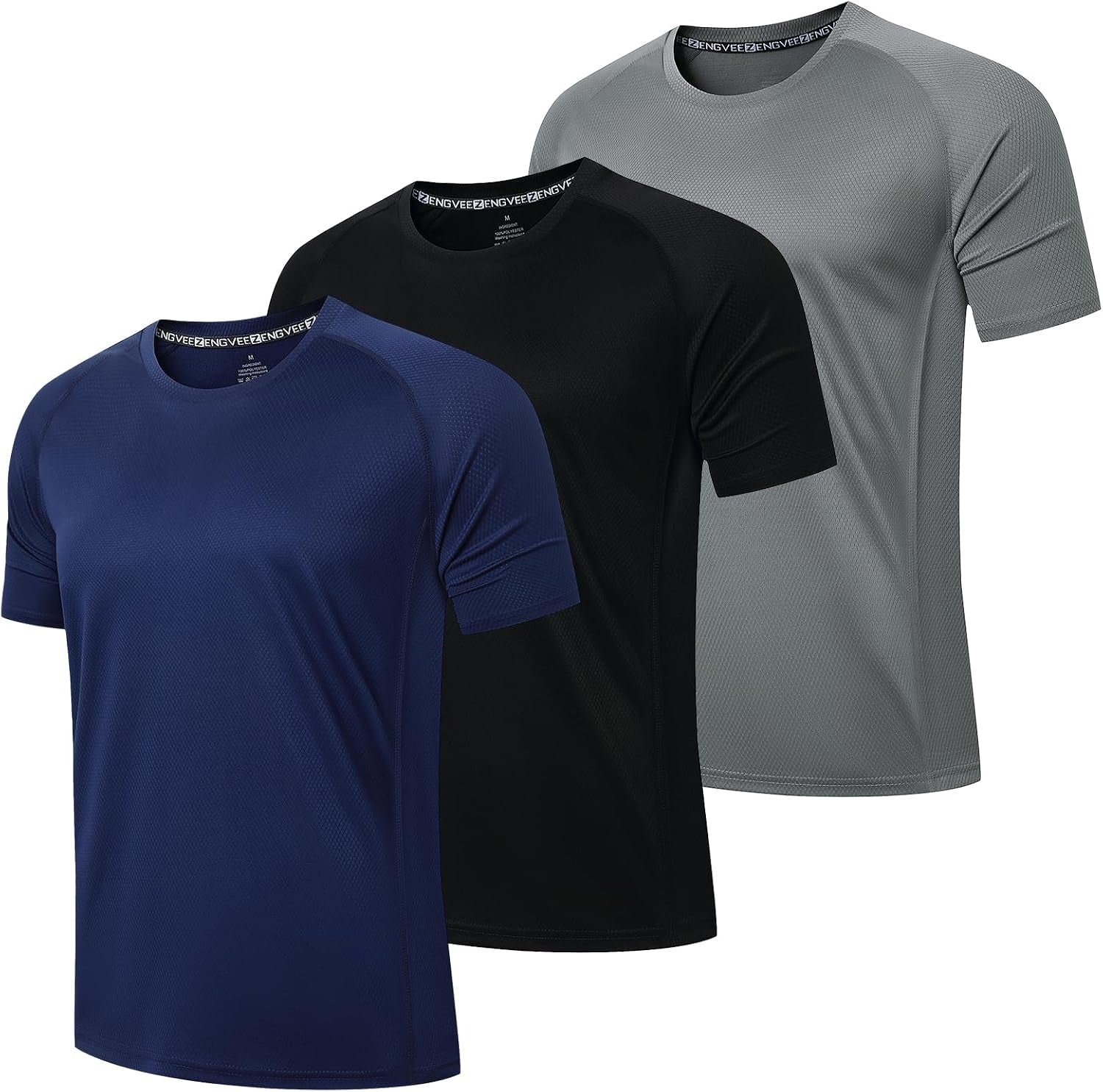 Men's 3-Pack Performance T-Shirts – Moisture-Wicking Gym & Training Tops