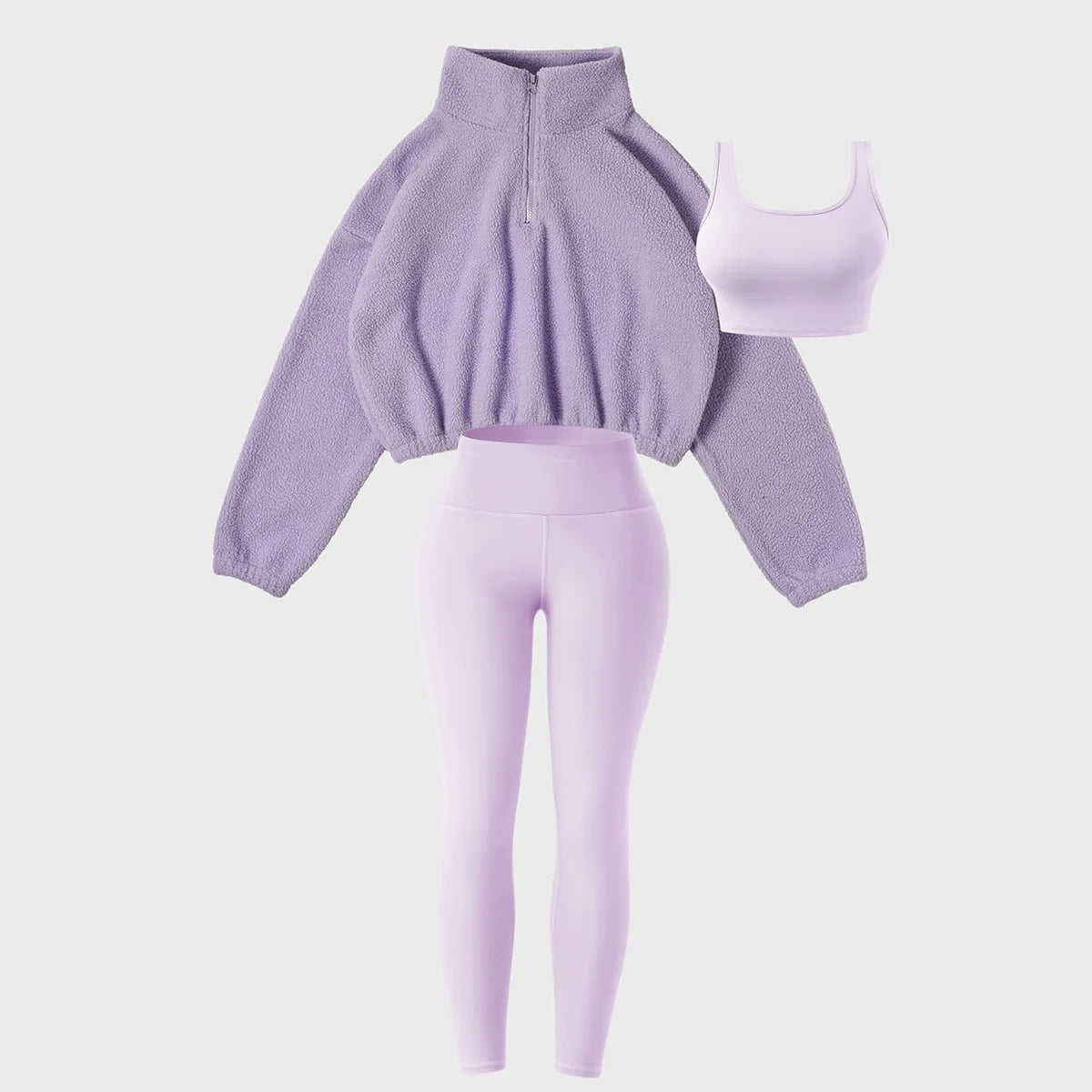 Women Three Pieces Hoodie Suits Furry Long Sleeve Pullovers with Tank Top Skinny Pants Women Sets Tracksuits Outfits Clothes