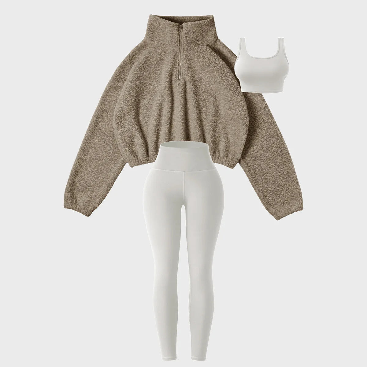Women Three Pieces Hoodie Suits Furry Long Sleeve Pullovers with Tank Top Skinny Pants Women Sets Tracksuits Outfits Clothes