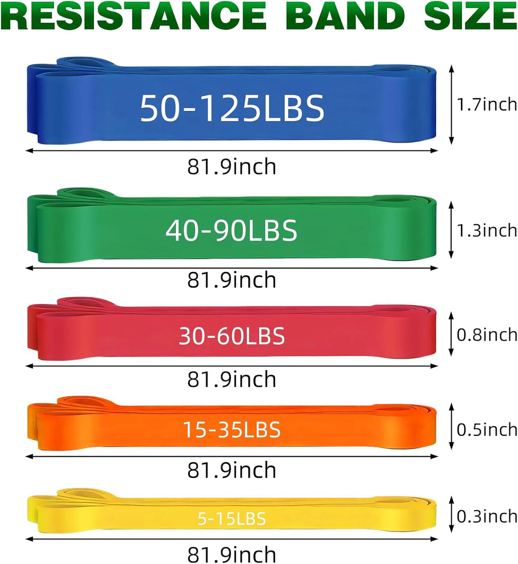 SHEFFWRLD FITNESS™ 5-Piece Resistance Band Set | Pull-Up Assist & Strength Training Bands