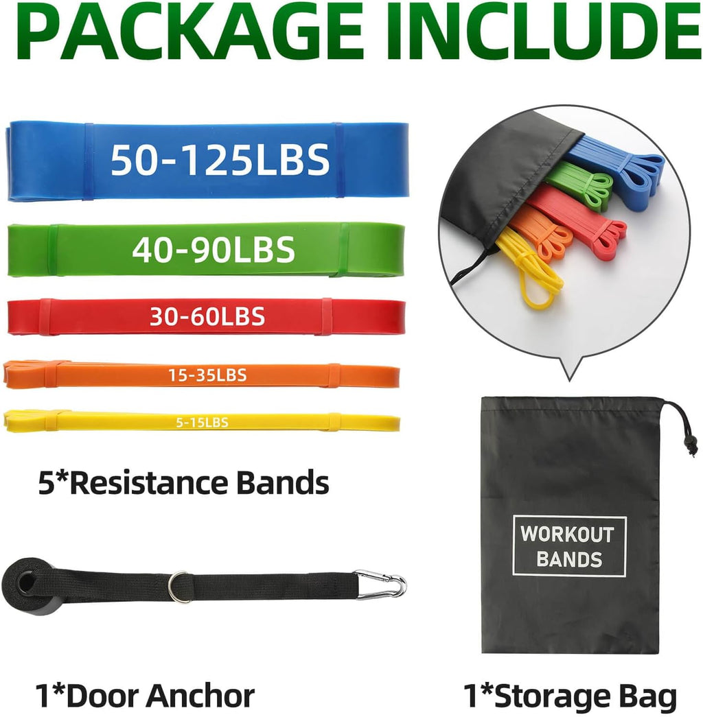 SHEFFWRLD FITNESS™ 5-Piece Resistance Band Set | Pull-Up Assist & Strength Training Bands