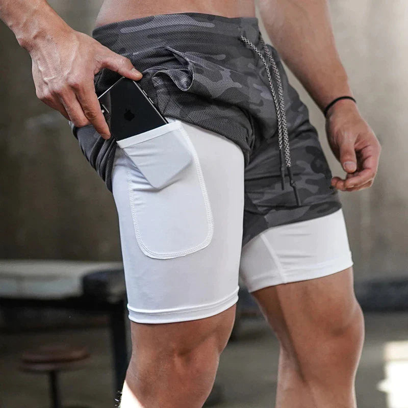 Men's 2-in-1 Running Shorts with Phone Pocket